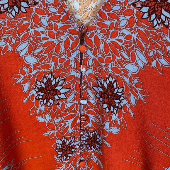 Free People Birds Of A Feather Floral Blouse Size Small - Picture 6 of 10